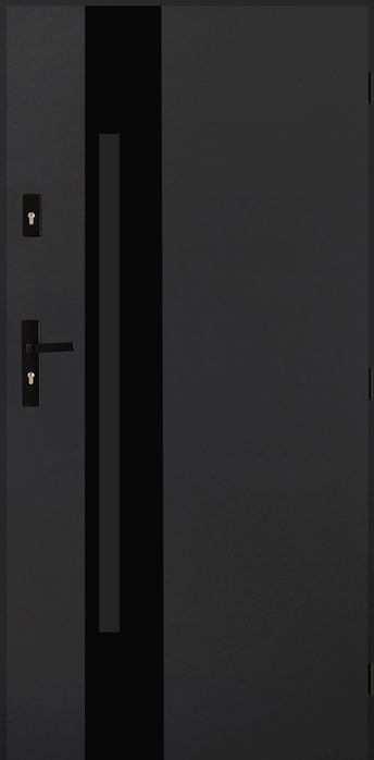 Drzwi KACPRZAK 90x200 Drzwi Zewnętrzne MARS 09 Antracyt Prawe