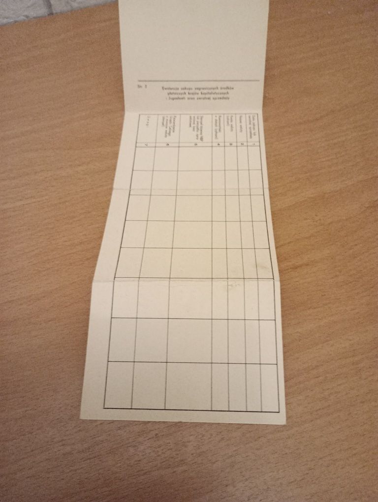 Książeczka walutowa z 1973r.