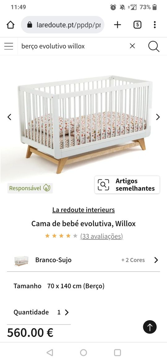 Vendo berço evolutivo