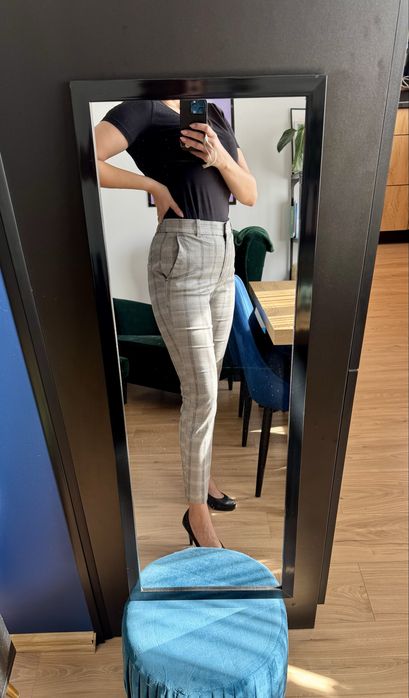 Spodnie cygaretki w kratkę 7/8 H&M
