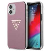 Etui na telefon Guess Metallic do iPhone 12 Mini 5,4" - Różowe