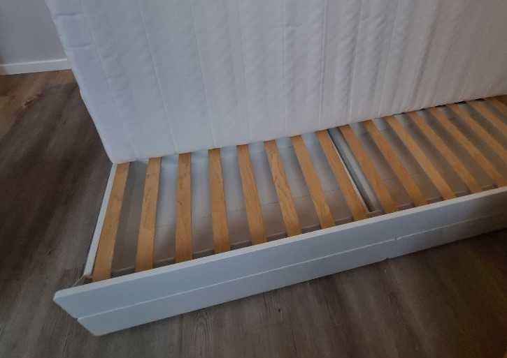 IKEA SLAKT dodatkowe łóżko dolne z pojemnikami  biały 90x200 cm