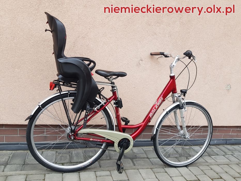 Rower damski damka RALEIGH koła 28 aluminium SHIMANO NEXUS fotelik
