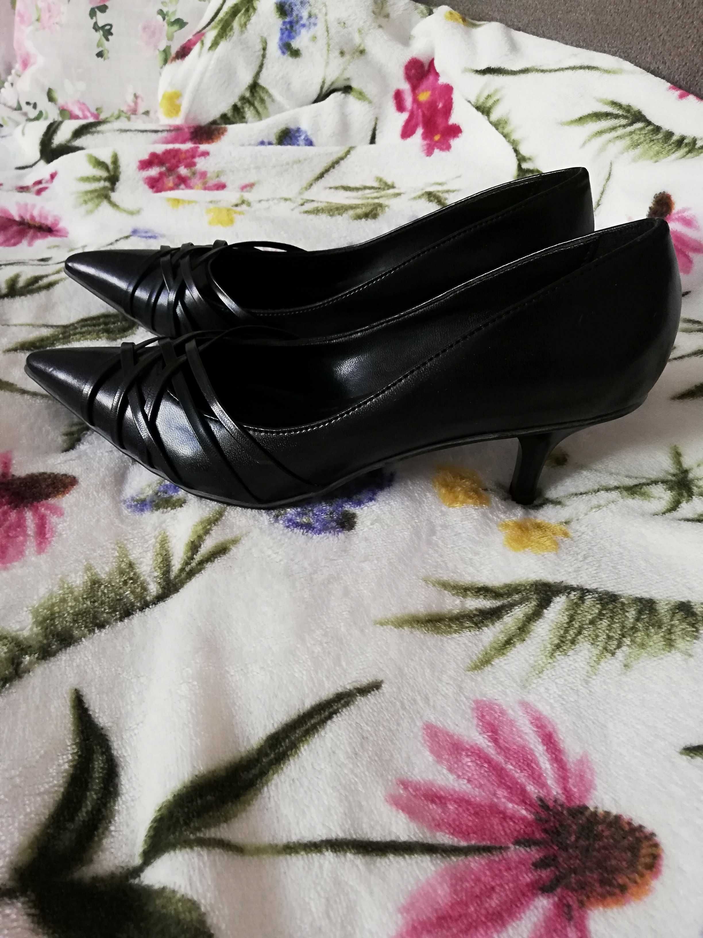 Szpilki eleganckie buty damskie czarne rozmiar 37