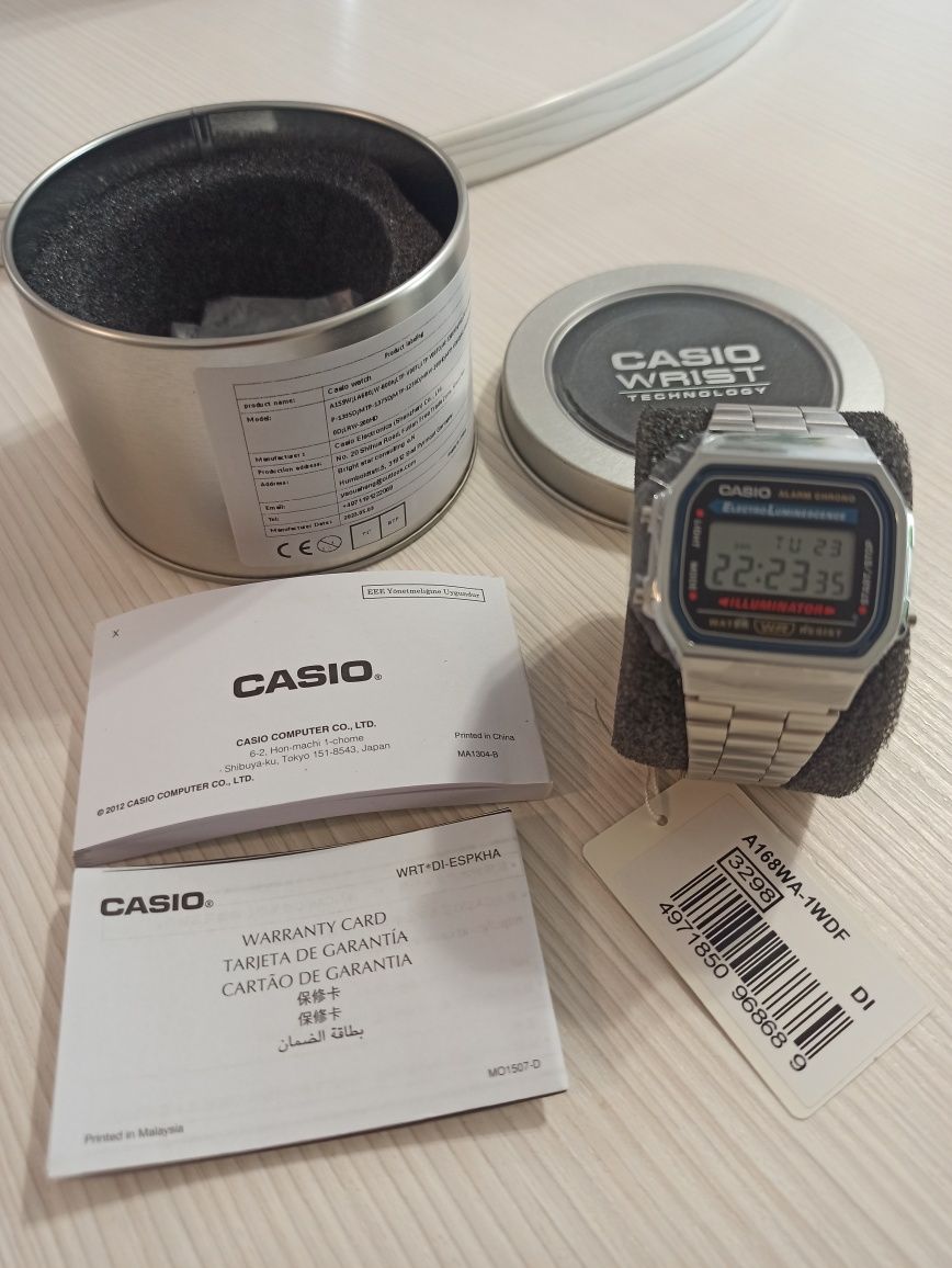 Часы casio A168WA-1W. ОРИГИНАЛ! Касио. Винтаж. Годинник касіо. Новое