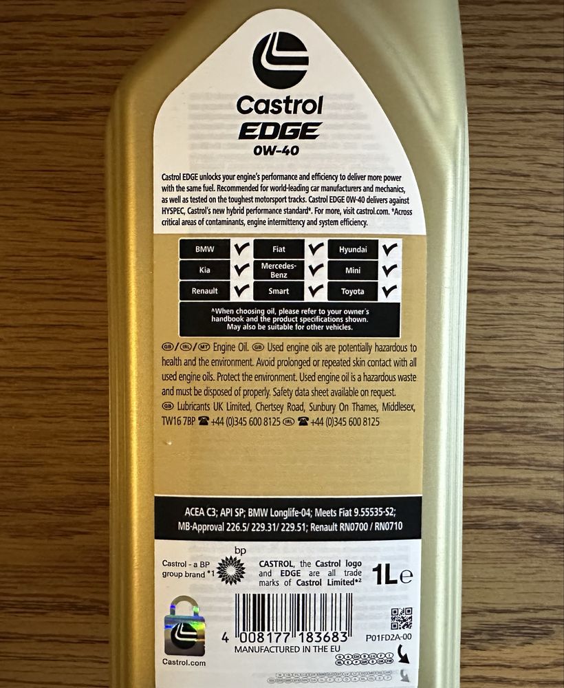 Olej Castrol 0w40 1L