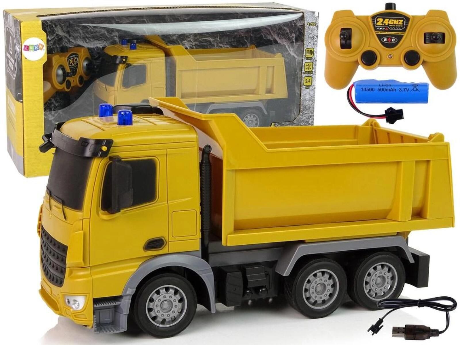 Wywrotka 2.4G R/C żółta 1:12 pudełko,152x433 mm