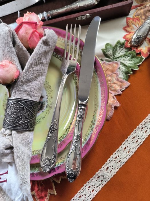 Мельхиоровый посеребренный набор 6/24,ЗиШ, Вольнянск мнц УССР