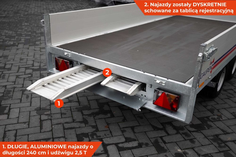 Przyczepka pod koparkę pod quada laweta GAUPEN 306 x 149 x 39 SPAWANA