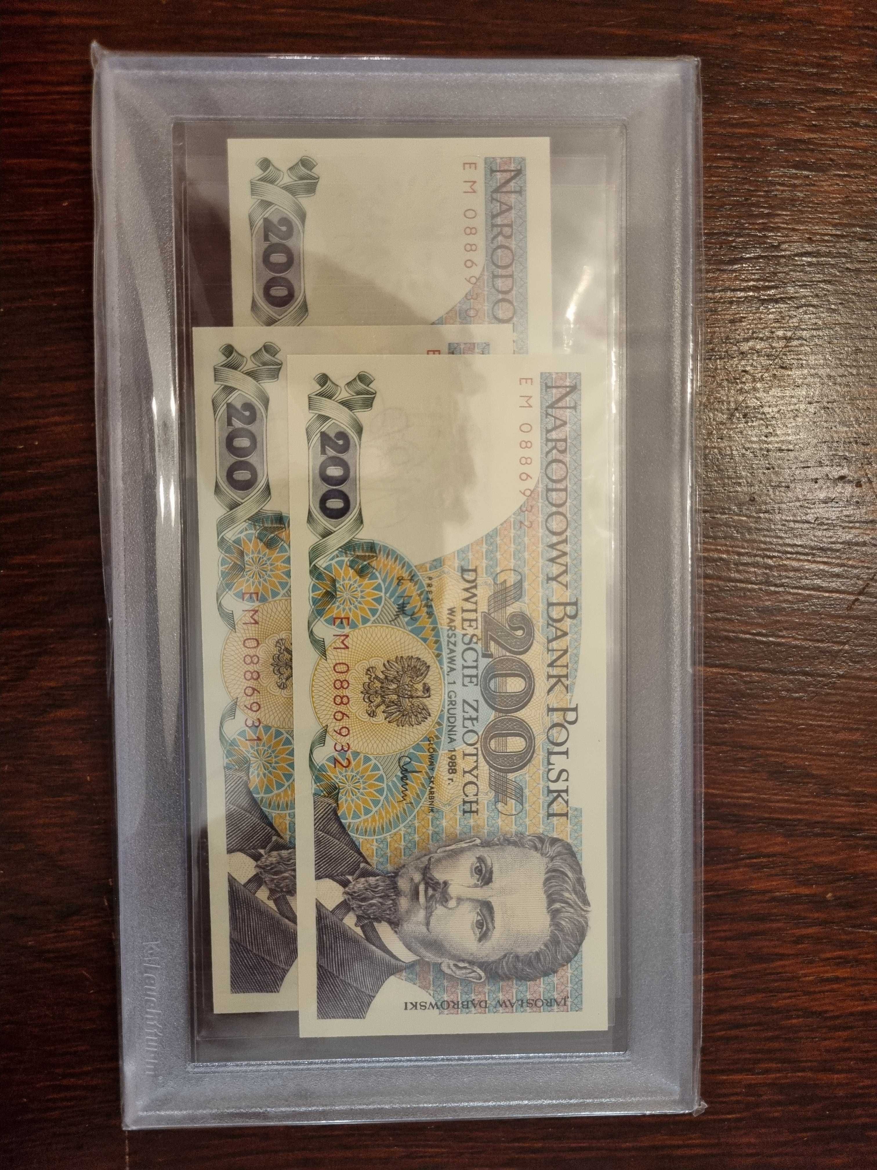 Zestaw banknotów. Każdy rocznik 200 zł PRL
