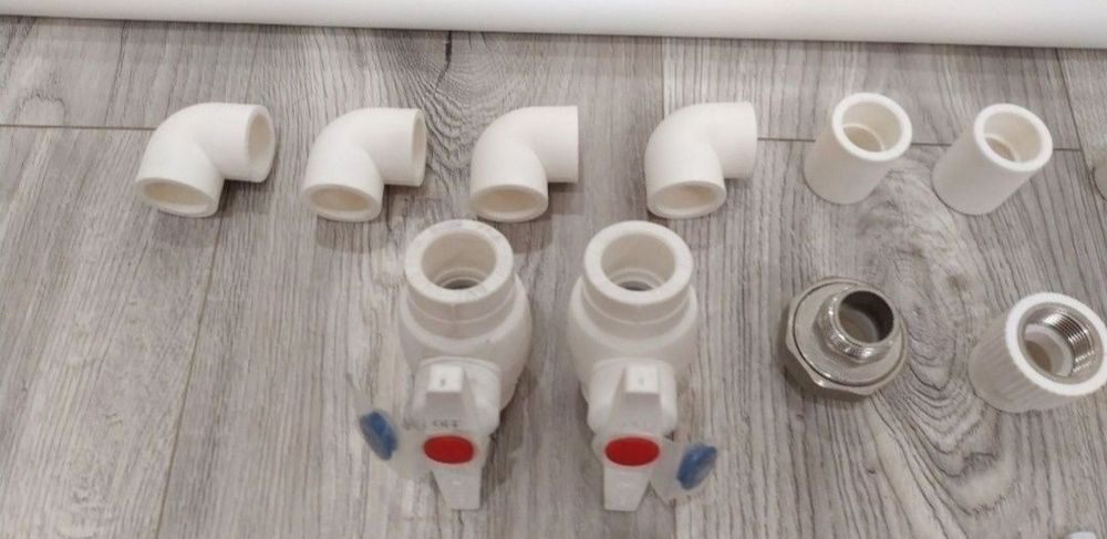 Поліпропіленові крани, американки, кути, кліпси, труба, тощо