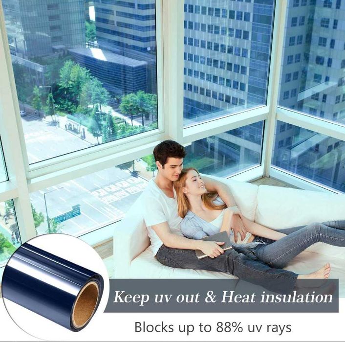 Зеркальная тонировочная пленка Light blue(светло-синяя)15% ширина 1,5м