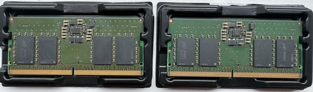 Оперативная память. 2 планки Micron 8 GB SO-DIMM DDR5 4800 MHz