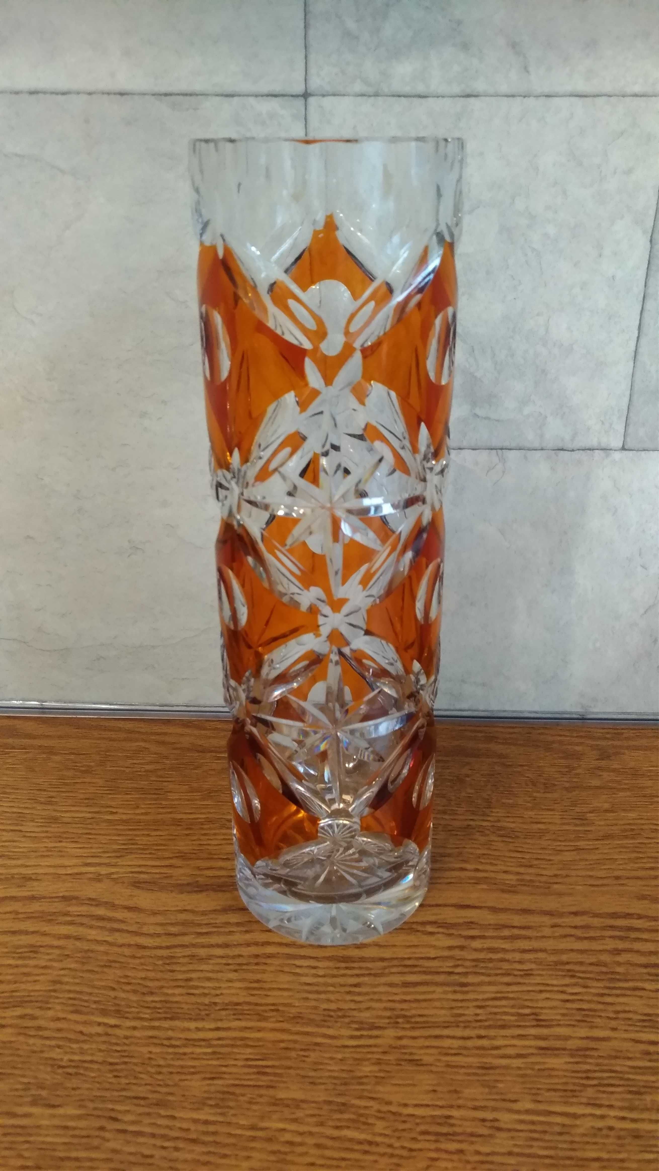 Duży wazon kryształowy dwukolorowy