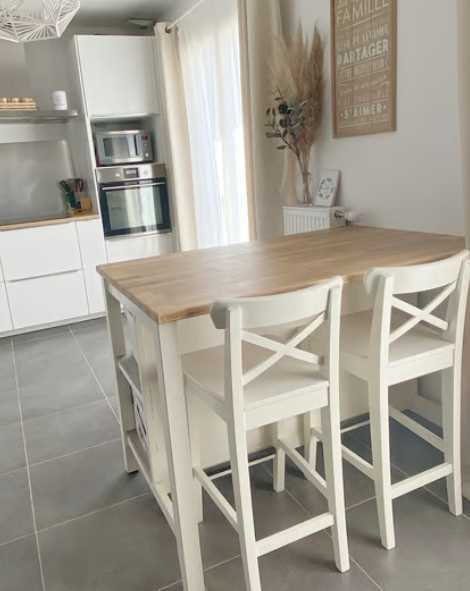 À venda: Ilha de cozinha TORNVIKEN, IKEA – Branco/Bege/Carvalho