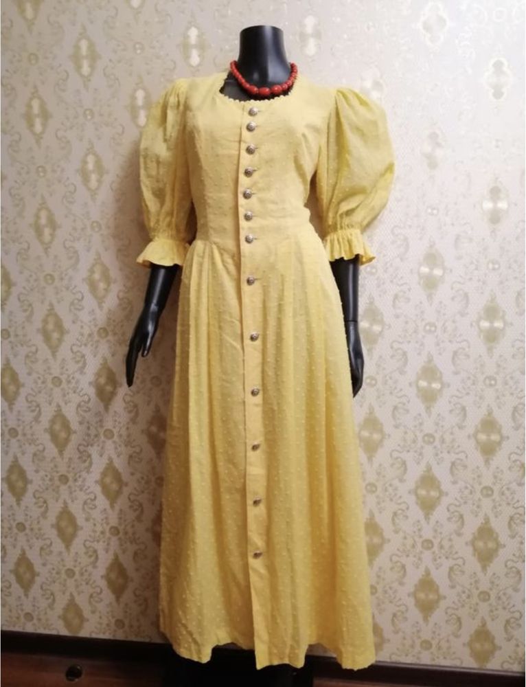 Вінтажна сукня ретро жовта довга плаття