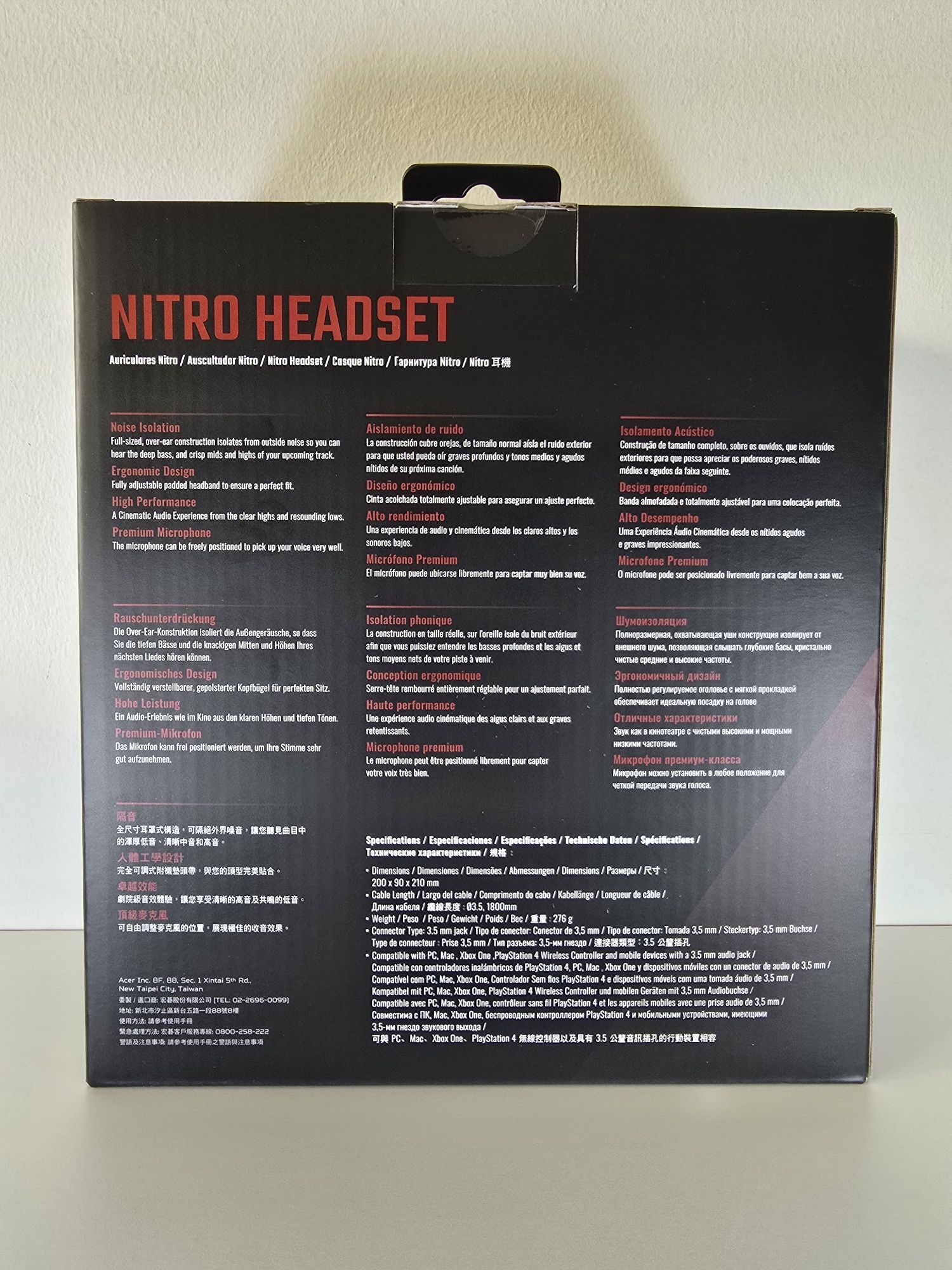 Acer Nitro Gaming Headset com cancelamento de ruído