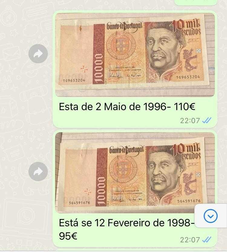 Vendo várias notas antigas