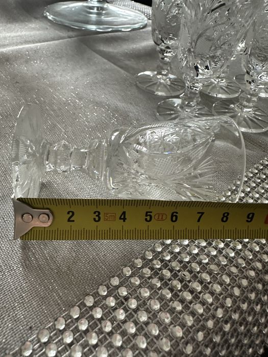 6szt kieliszki kryształ PRL stare komplet kieliszków do wódki małych