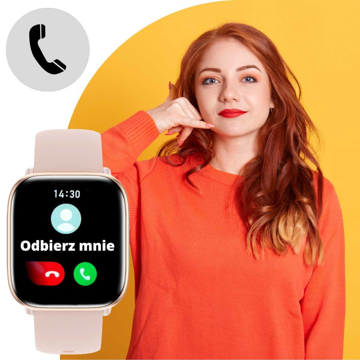 Smartwatch Zegarek Damski Polskie Menu Rozmowy Powiadomienia Amoled PL