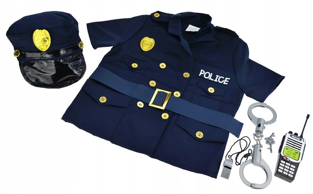 Strój Policjanta Kostium Przebranie Akcesoria Czapka Mały Policjant