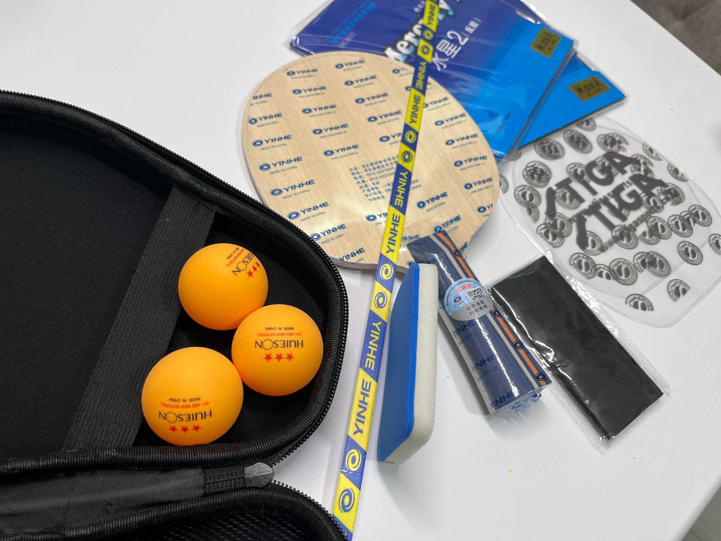 PingPong - okładziny mercury, deska yinhe n10 pokrowiec HARD + dodatki