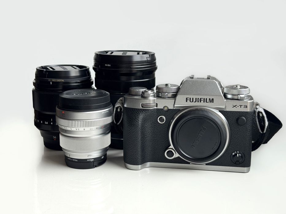 Aparat FUJIFILM X-T3 + 3 obiektywy + akcesoria - CAŁY ZESTAW JAK NOWY!