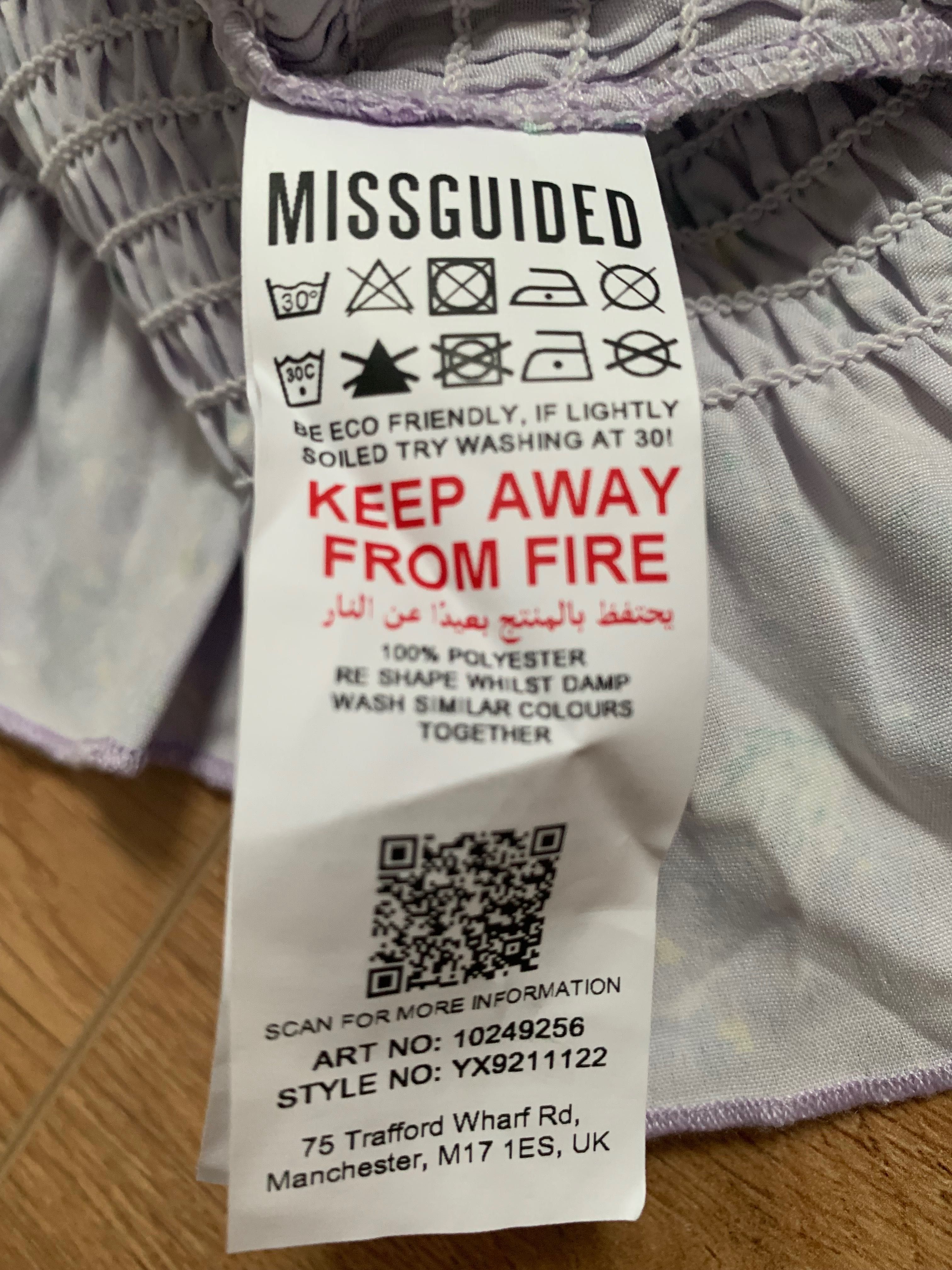 Missguided Tall śliczna liliowa sukienka marszczenia bufki S 36