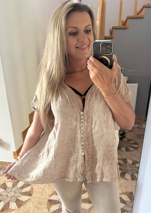 Bluzka Len beżowa 44/46