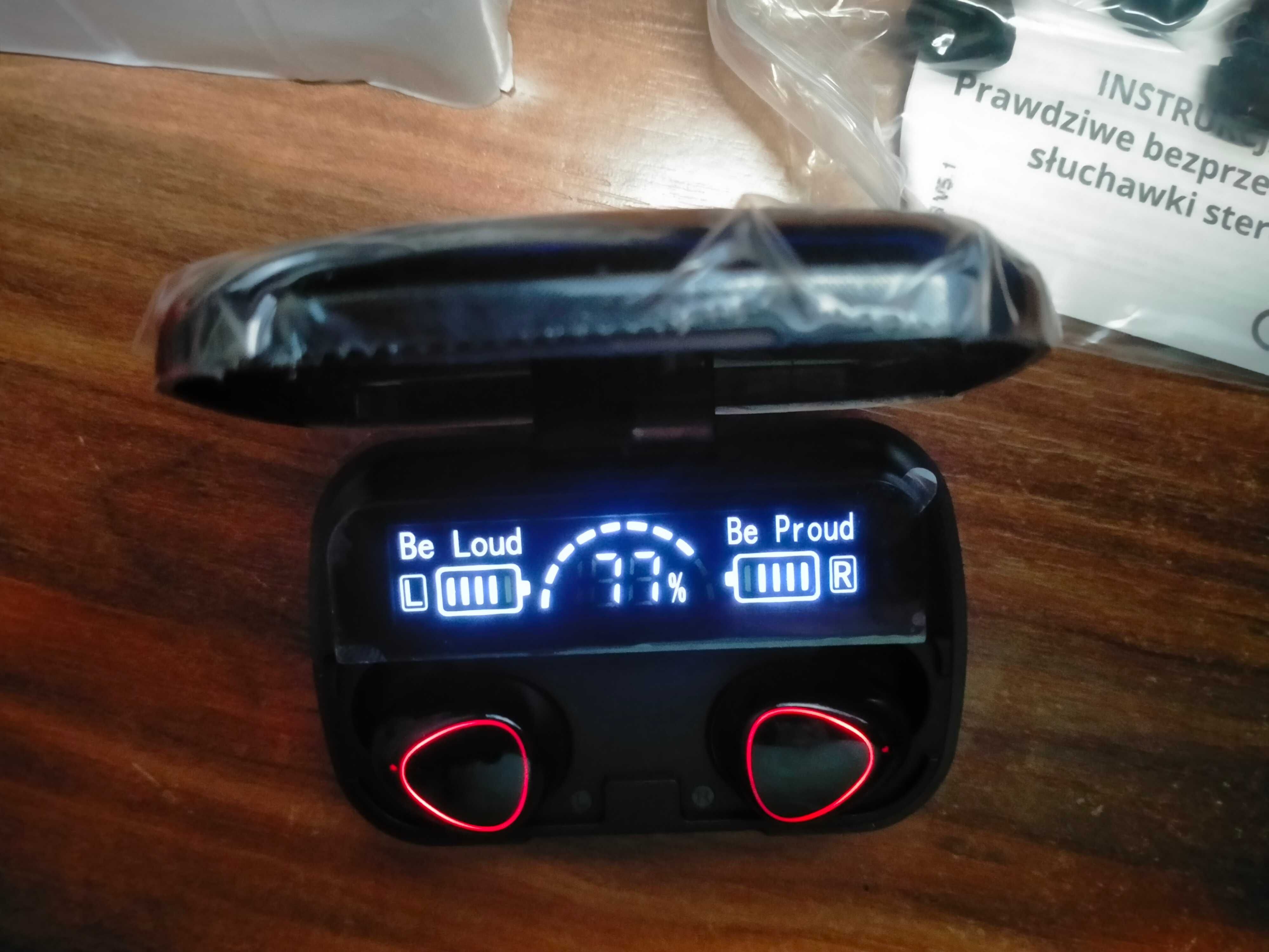 Słuchawki bezprzewodowe douszne DARTMAX M10 + POWERBANK + Zestaw gumek