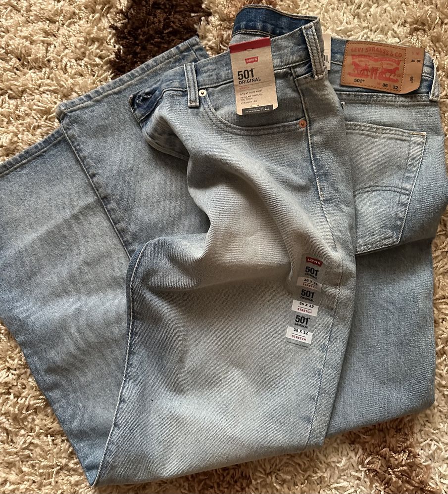 Levi’s 501 W36 L32 новые мужские джинсы.