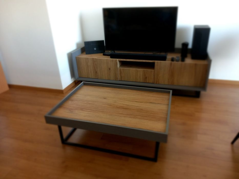 Mesa de Centro e Aparador TV Conjunto Setúbal JOM