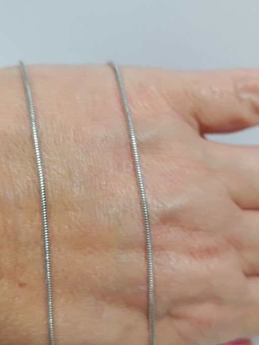 Srebrny łańcuszek splot żmijka okrągła dł.46cm, srebro próby 925