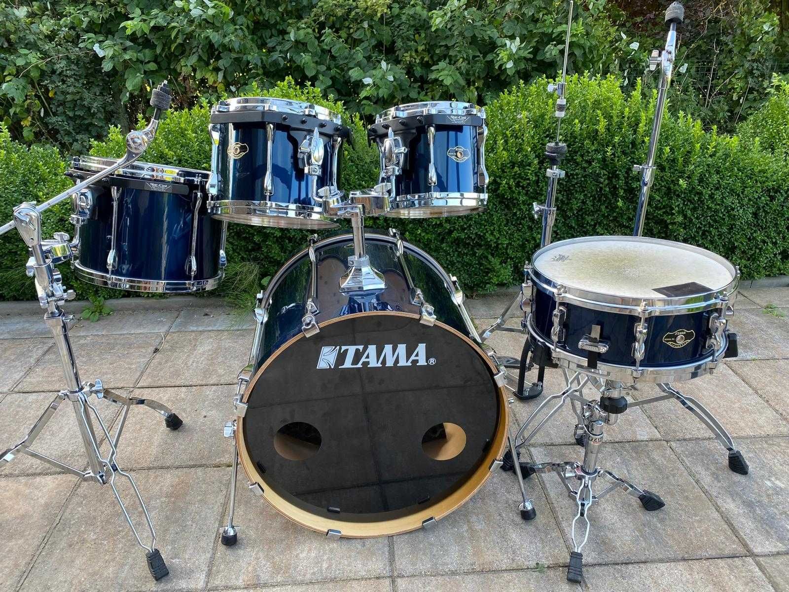 Tama superstar 10 12 14 perkusja + werbel statywy zestaw.