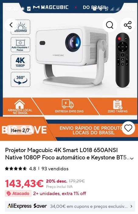Vendo projetor MAGCUBIC LO18 NOVO