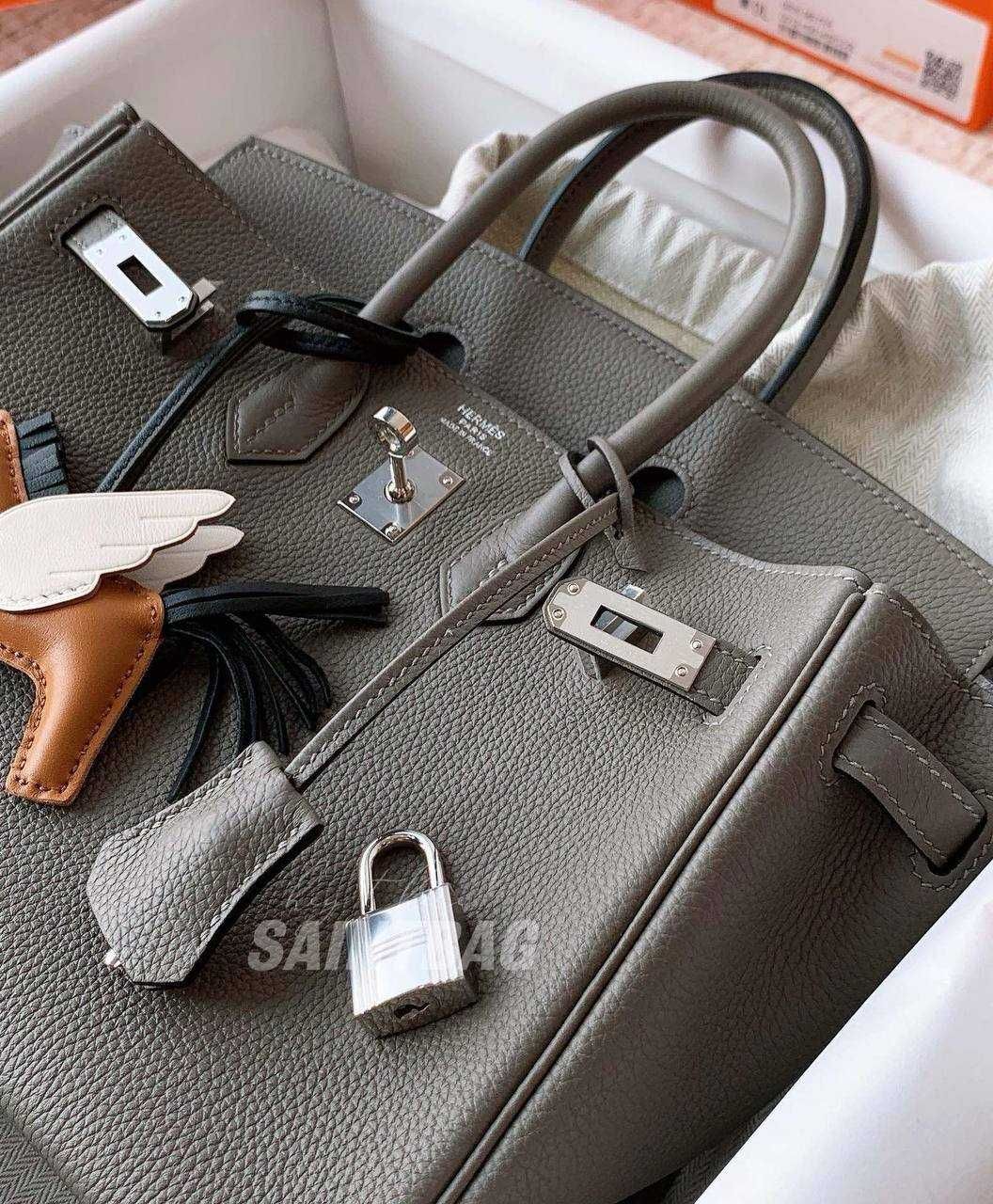 Под заказ сумка Hermes Birkin серый натуральная кожа Ермес Биркин