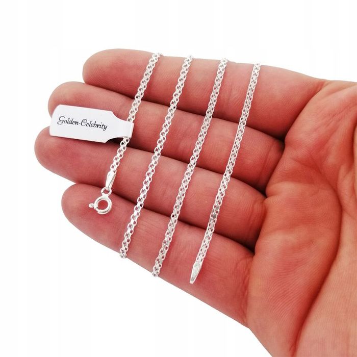 Piękny Srebrny Naszyjnik Łańcuszek Damski 925 / Lśniący / Solidny Prez