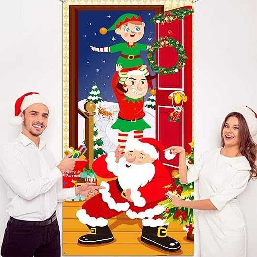 Baner Świętego Mikołaja i Elfów – Dekoracja Bożonarodzeniowa