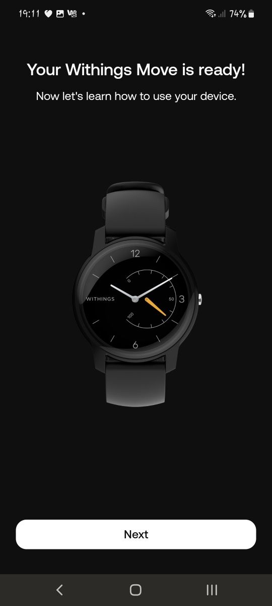 Zegarek Withings hybrydowy.