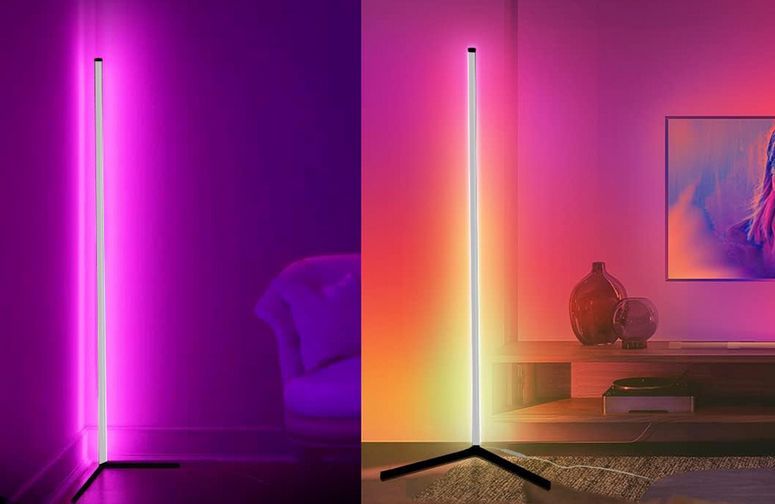 Lampa Stojąca Podłogowa Narożnikowa Rgb Led Nocna Aplikacja 1M