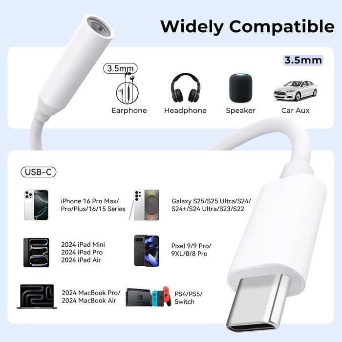 Adaptador USB-C jack 3,5mm auriculares