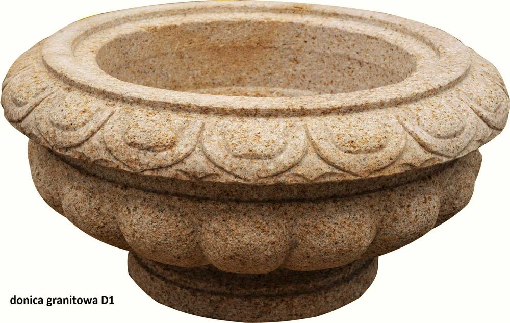 Donica granitowa 80cm waga 250kg, kolor G682 Yellow Rock płomieniowana