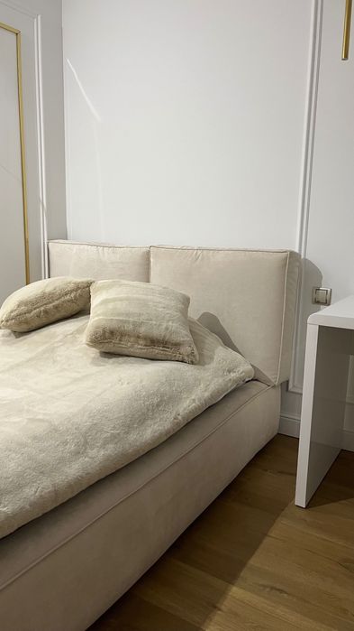 Okazja !Beżowe luksusowe Łóżko Cushion z pojemnikiem do przechowywania