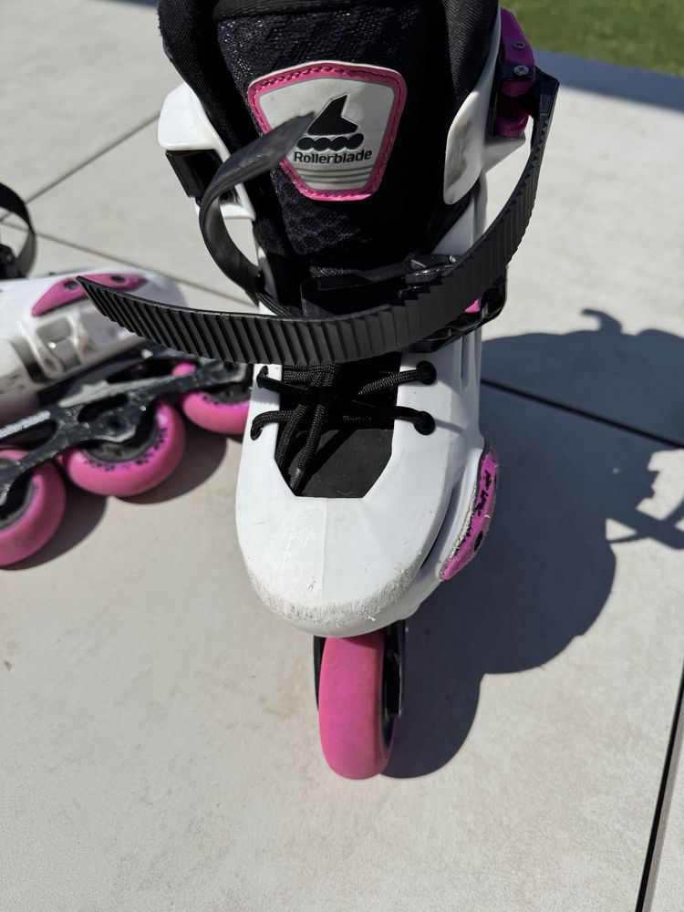 Rolki Rollerblade Apex - Biało/Różowe - 33-36