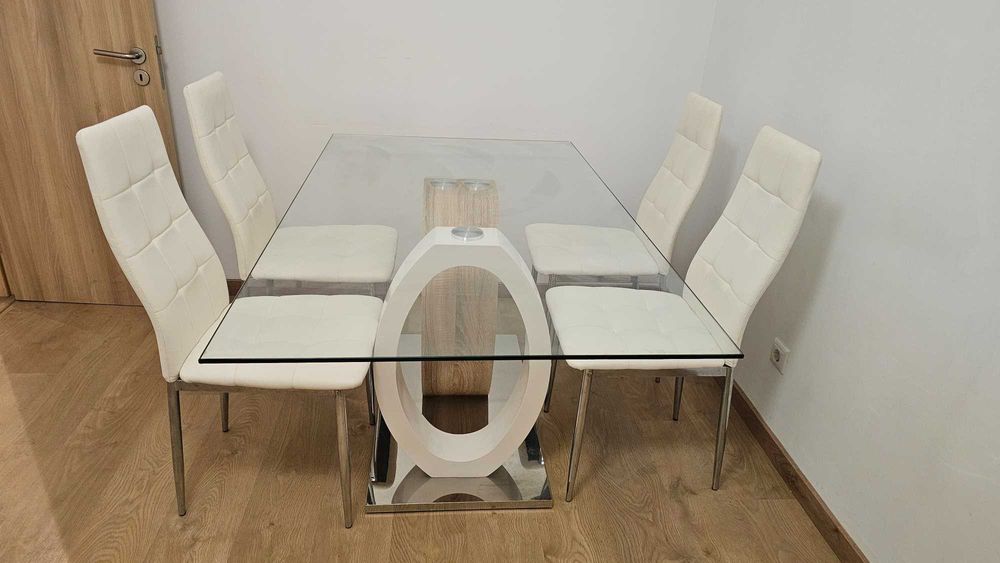 Mesa de jantar vidro, super bom estado