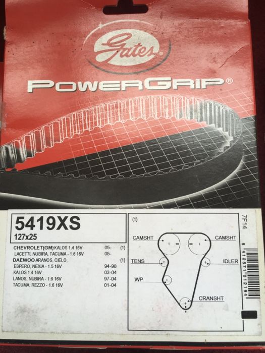 Ремень ГРМ GATES 5419XS Chevrolet,Daewoo)