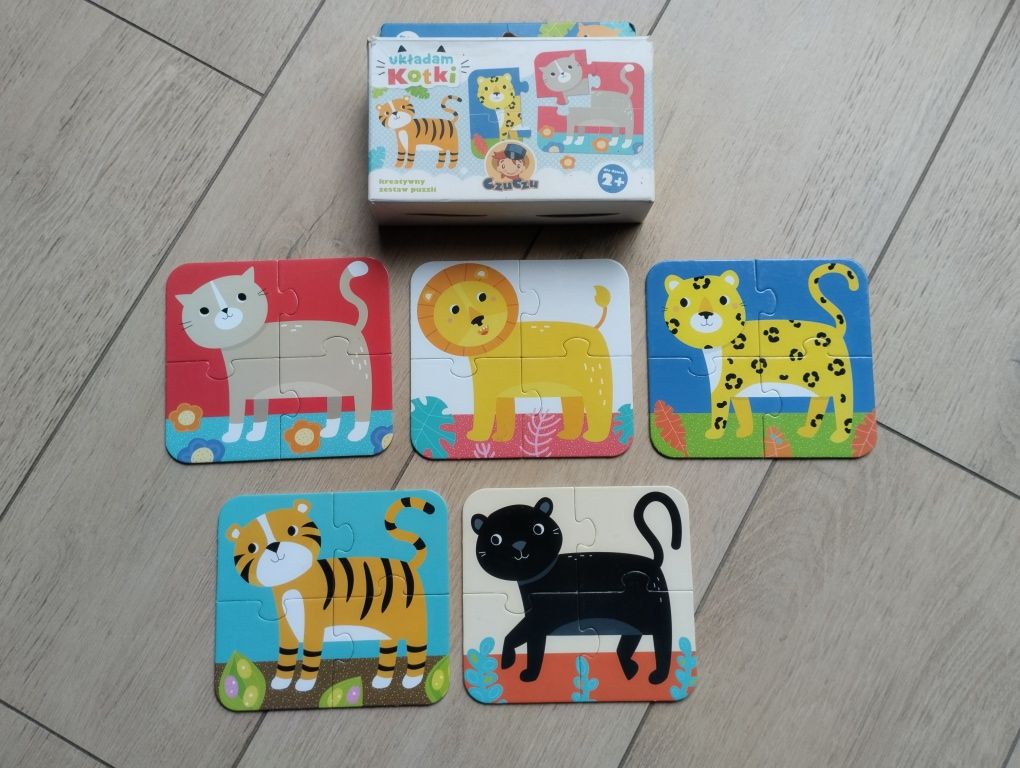 Pierwsze puzzle 2  zestawy Czuczu i Zielona sowa 2+