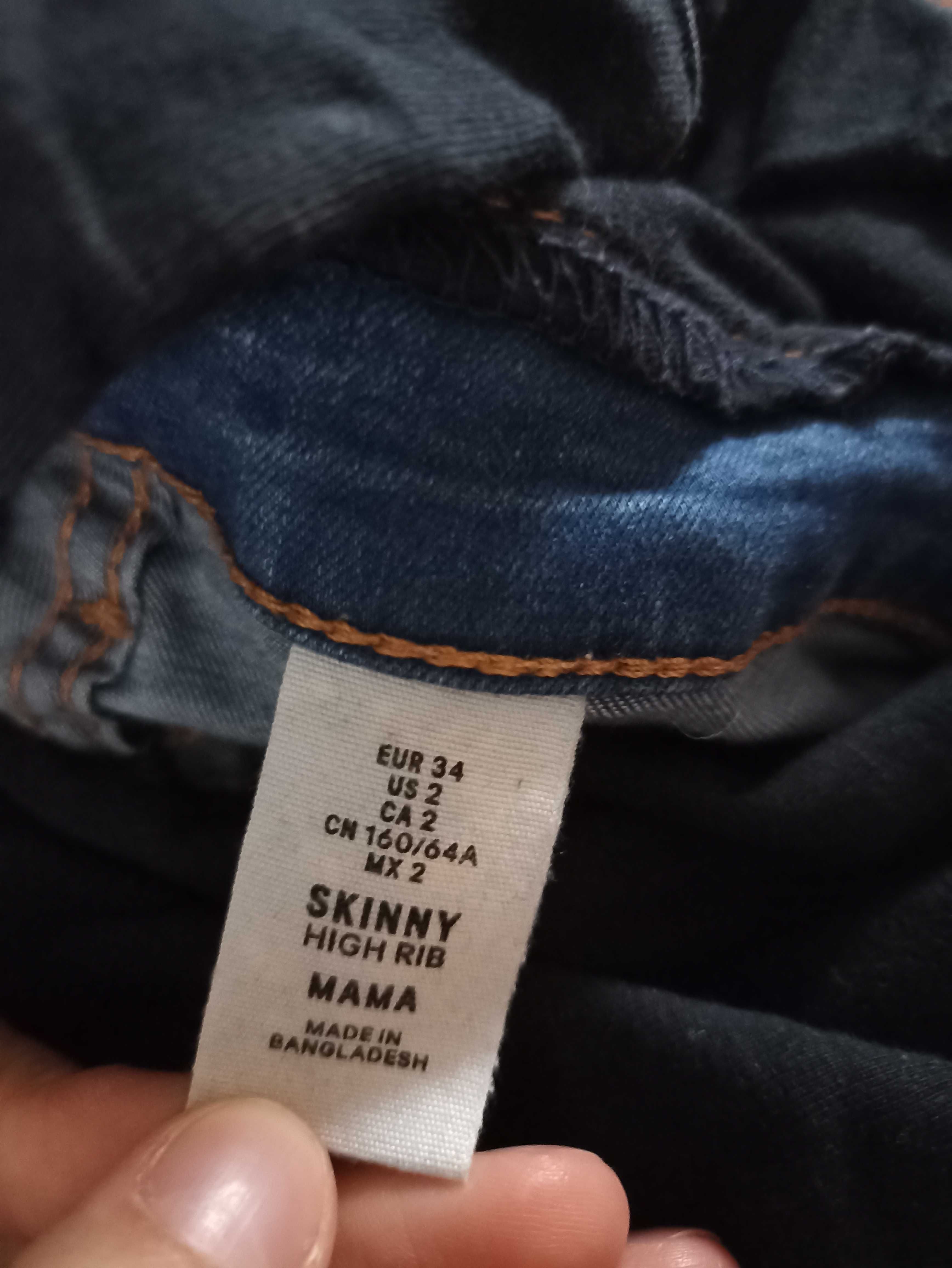Spodnie jeansy ciążowe H&M r. 34