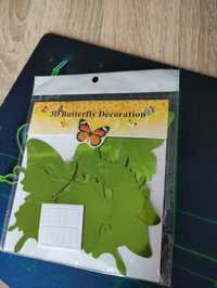 12szt motyle naklejki ścienne ozdoba dekoracja zielone