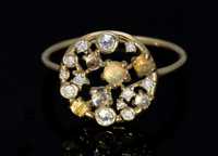 Złoty pierścionek z diamentami i kamieniami naturalnymi p.585